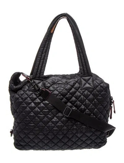 Pre-owned Mz Wallace Nylon Top Handle Bag In Black