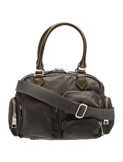 Pre-owned Mz Wallace Nylon Top Handle Bag In Black