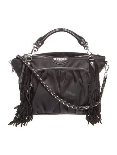 Pre-owned Mz Wallace Nylon Top Handle Bag In Black