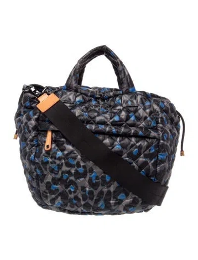 Pre-owned Mz Wallace Nylon Top Handle Bag In Black
