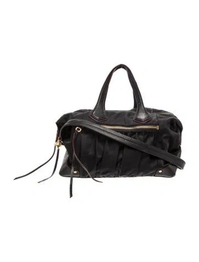 Pre-owned Mz Wallace Nylon Top Handle Bag In Black