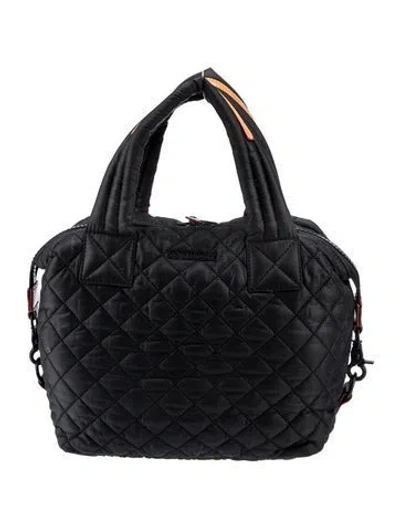 Pre-owned Mz Wallace Nylon Top Handle Bag In Black