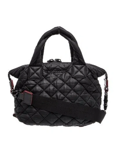 Pre-owned Mz Wallace Nylon Top Handle Bag In Black
