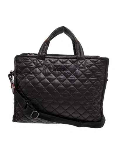 Pre-owned Mz Wallace Nylon Top Handle Bag In Black
