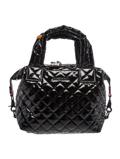 Pre-owned Mz Wallace Nylon Top Handle Bag In Black/grey