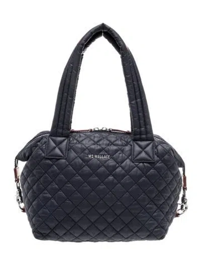 Pre-owned Mz Wallace Nylon Top Handle Bag In Blue