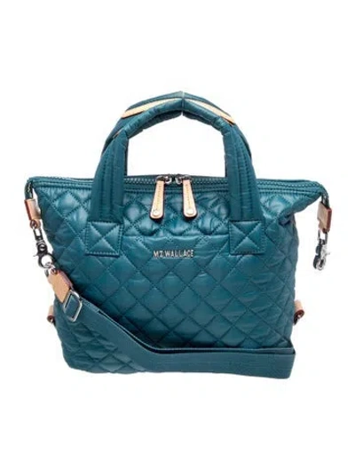 Pre-owned Mz Wallace Nylon Top Handle Bag In Blue
