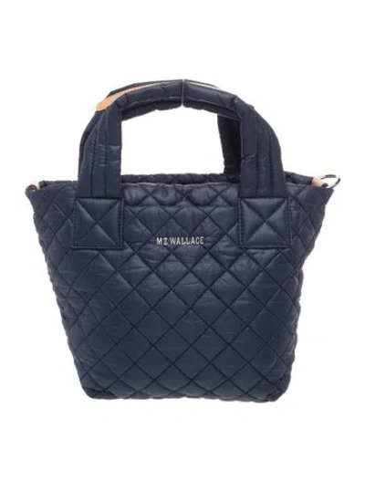 Pre-owned Mz Wallace Nylon Top Handle Bag In Blue