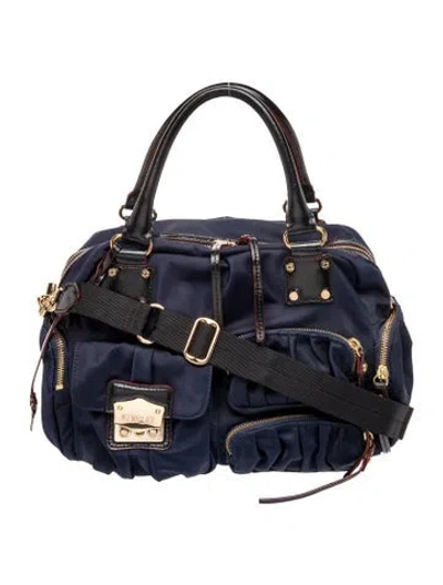 Pre-owned Mz Wallace Nylon Top Handle Bag In Blue