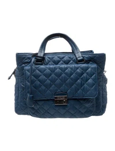 Pre-owned Mz Wallace Nylon Top Handle Bag In Blue