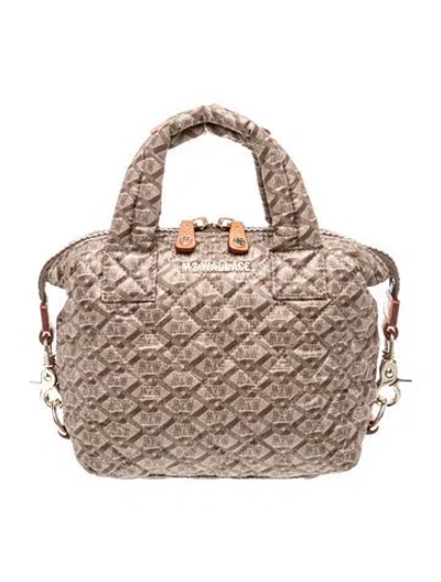 Pre-owned Mz Wallace Nylon Top Handle Bag In Brown