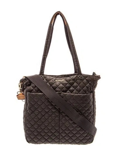 Pre-owned Mz Wallace Nylon Top Handle Bag In Brown