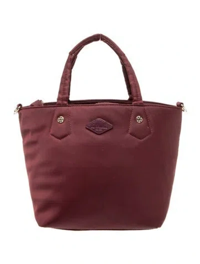 Pre-owned Mz Wallace Nylon Top Handle Bag In Burgundy