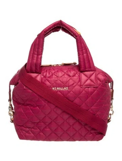 Pre-owned Mz Wallace Nylon Top Handle Bag In Burgundy