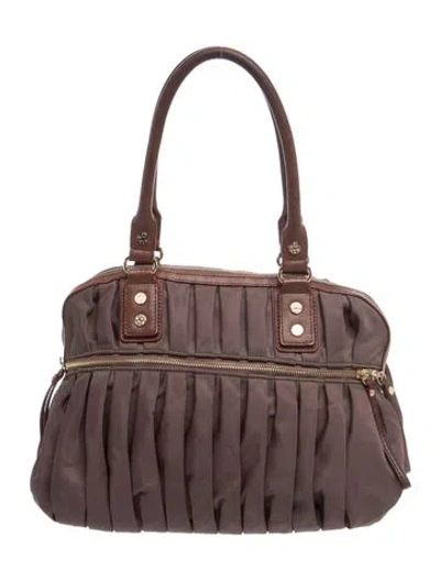 Pre-owned Mz Wallace Nylon Top Handle Bag In Burgundy