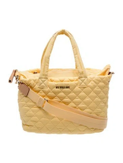 Pre-owned Mz Wallace Nylon Top Handle Bag In Gold/metallic