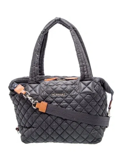 Pre-owned Mz Wallace Nylon Top Handle Bag In Gray