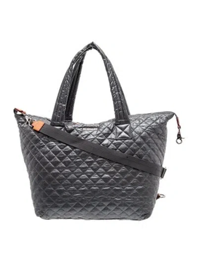Pre-owned Mz Wallace Nylon Top Handle Bag In Gray