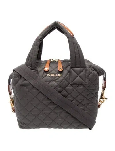 Pre-owned Mz Wallace Nylon Top Handle Bag In Gray