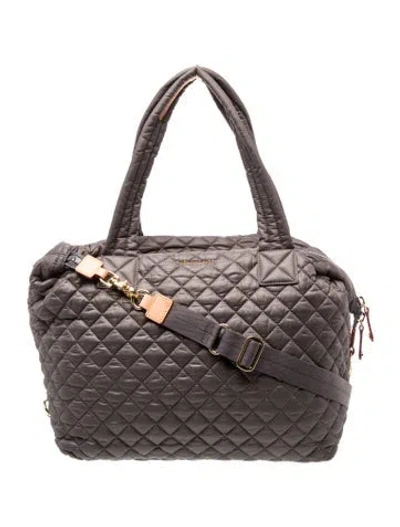 Pre-owned Mz Wallace Nylon Top Handle Bag In Gray