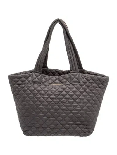Pre-owned Mz Wallace Nylon Top Handle Bag In Gray