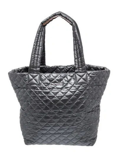 Pre-owned Mz Wallace Nylon Top Handle Bag In Gray