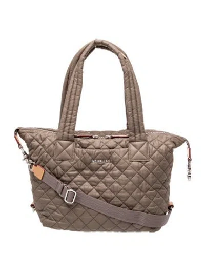 Pre-owned Mz Wallace Nylon Top Handle Bag In Gray
