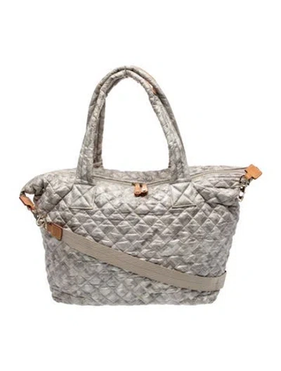 Pre-owned Mz Wallace Nylon Top Handle Bag In Gray