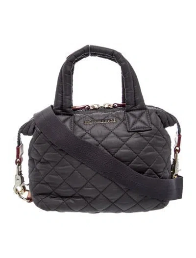 Pre-owned Mz Wallace Nylon Top Handle Bag In Gray