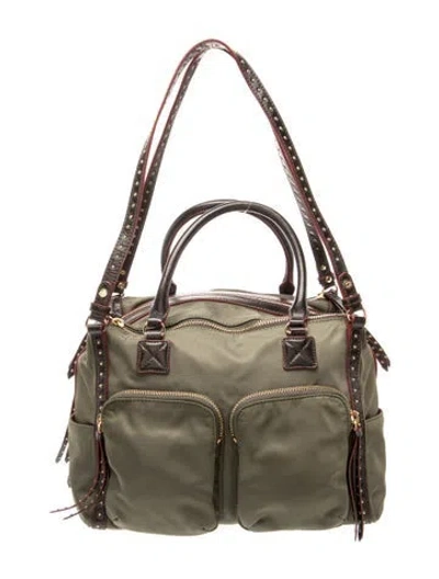 Pre-owned Mz Wallace Nylon Top Handle Bag In Green