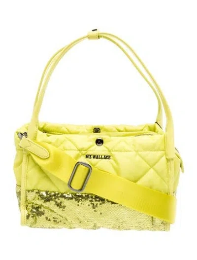 Pre-owned Mz Wallace Nylon Top Handle Bag In Green