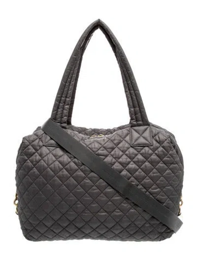 Pre-owned Mz Wallace Nylon Top Handle Bag In Grey