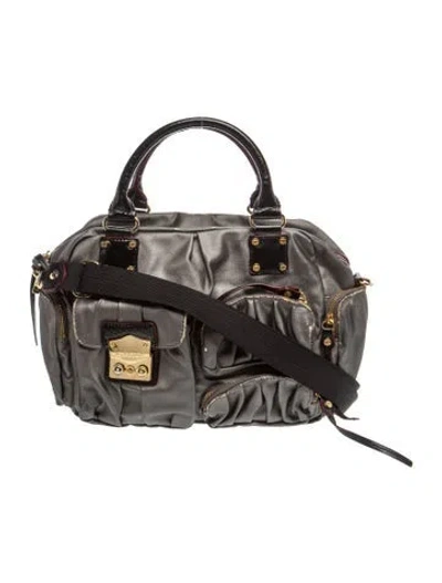 Pre-owned Mz Wallace Nylon Top Handle Bag In Grey