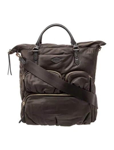 Pre-owned Mz Wallace Nylon Top Handle Bag In Grey