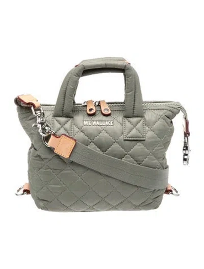 Pre-owned Mz Wallace Nylon Top Handle Bag In Grey