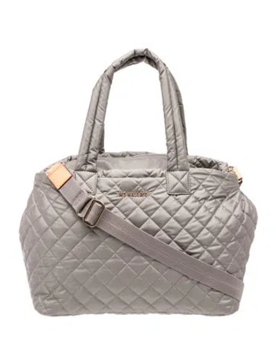 Pre-owned Mz Wallace Nylon Top Handle Bag In Grey
