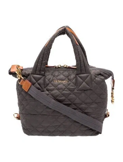 Pre-owned Mz Wallace Nylon Top Handle Bag In Grey