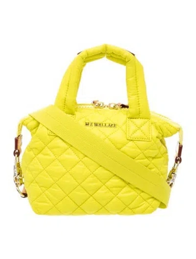 Pre-owned Mz Wallace Nylon Top Handle Bag Medium In Yellow