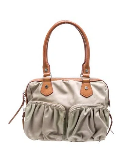 Pre-owned Mz Wallace Nylon Top Handle Bag In Neutral