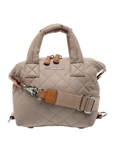 Pre-owned Mz Wallace Nylon Top Handle Bag In Neutral