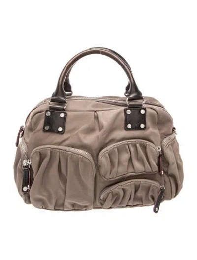 Pre-owned Mz Wallace Nylon Top Handle Bag In Neutral