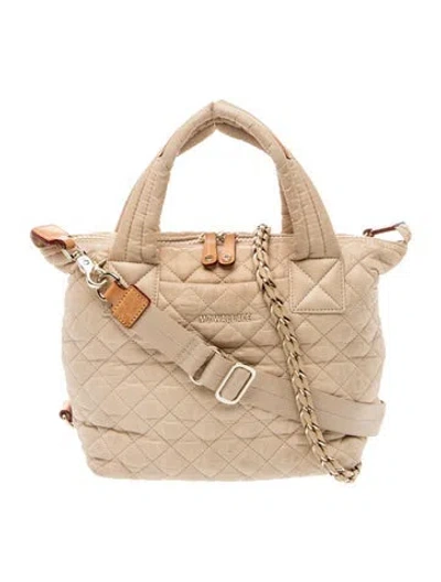 Pre-owned Mz Wallace Nylon Top Handle Bag In Neutral