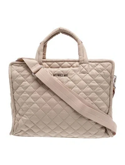 Pre-owned Mz Wallace Nylon Top Handle Bag In Neutral