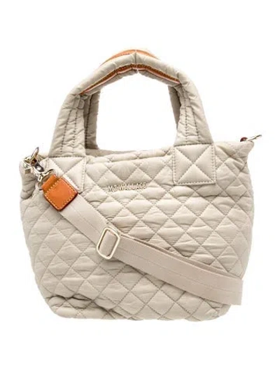 Pre-owned Mz Wallace Nylon Top Handle Bag In Neutral