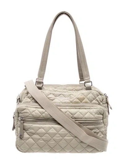 Pre-owned Mz Wallace Nylon Top Handle Bag In Neutral