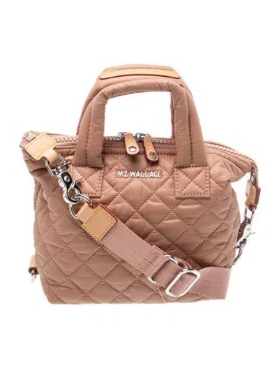 Pre-owned Mz Wallace Nylon Top Handle Bag In Neutrals