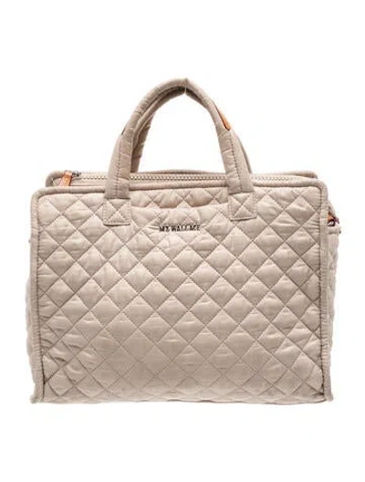 Pre-owned Mz Wallace Nylon Top Handle Bag In Neutrals