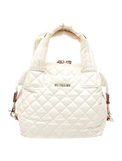 Pre-owned Mz Wallace Nylon Top Handle Bag In Neutrals