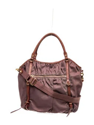 Pre-owned Mz Wallace Nylon Top Handle Bag In Orange