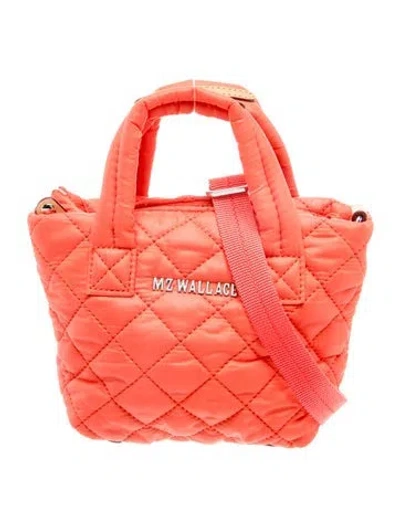 Pre-owned Mz Wallace Nylon Top Handle Bag In Orange